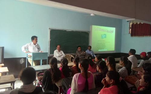The guest lecture of Dr.V.B.Kulkarni head department of mathematics Sawarkar College Beed has organized on 15-12-2018 on The Role of Mathematics in Various Scriptures.