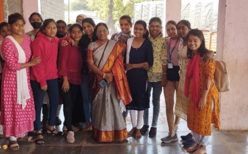  while Devryachiwadi Village Visit HoD Dr. Anita Shinde and Students